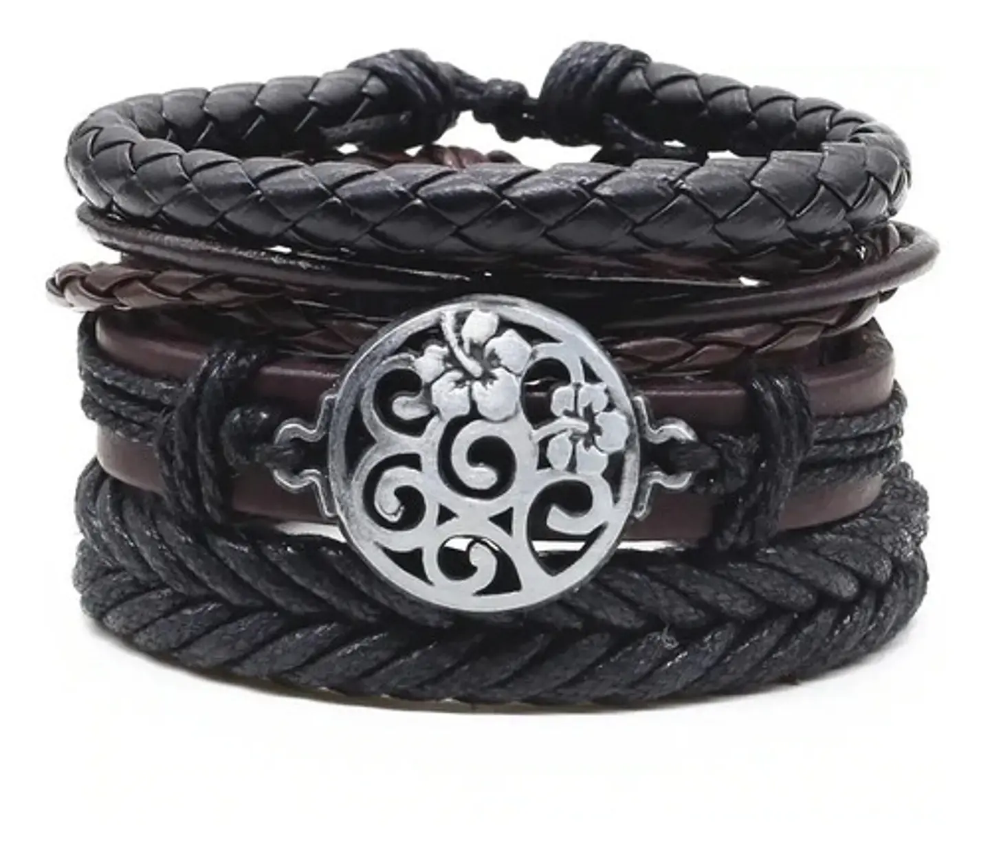 Manilla Pulsera Brazalete Cuentas Cuero Hombre Y Mujer Moda 12