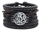Manilla Pulsera Brazalete Cuentas Cuero Hombre Y Mujer Moda - Miniatura 12