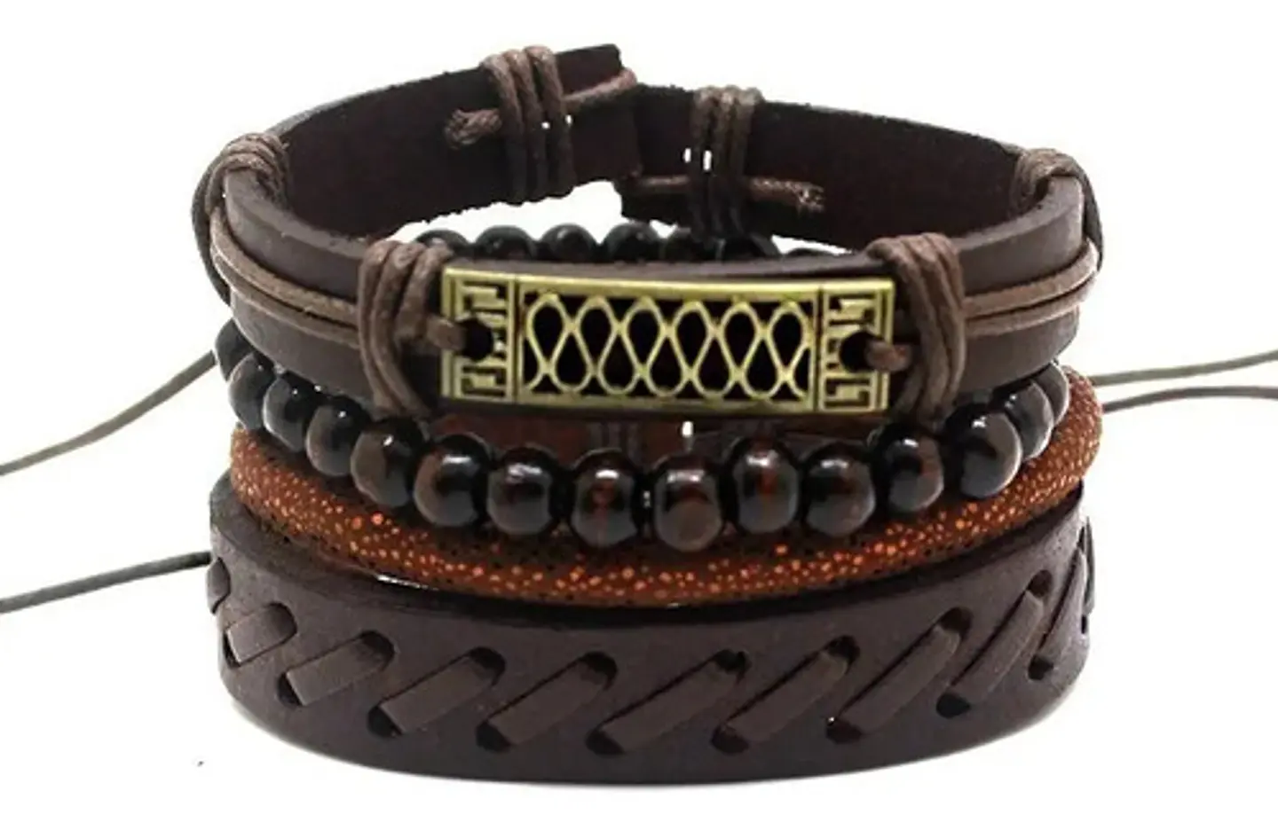 Manilla Pulsera Brazalete Cuentas Cuero Hombre Y Mujer Moda 17