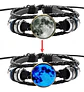 Pulsera Manilla Cuero Luna Brilla En La Oscuridad Hombre Muj - Miniatura 2