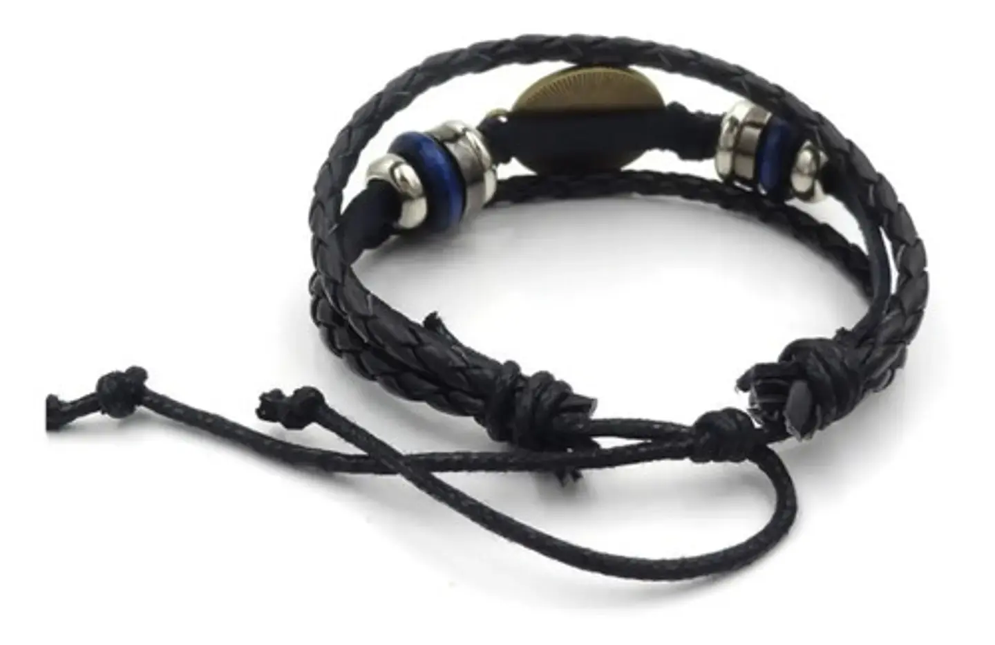Pulsera Manilla Cuero Luna Brilla En La Oscuridad Hombre Muj 5