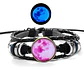 Pulsera Manilla Cuero Luna Brilla En La Oscuridad Hombre Muj - Miniatura 13