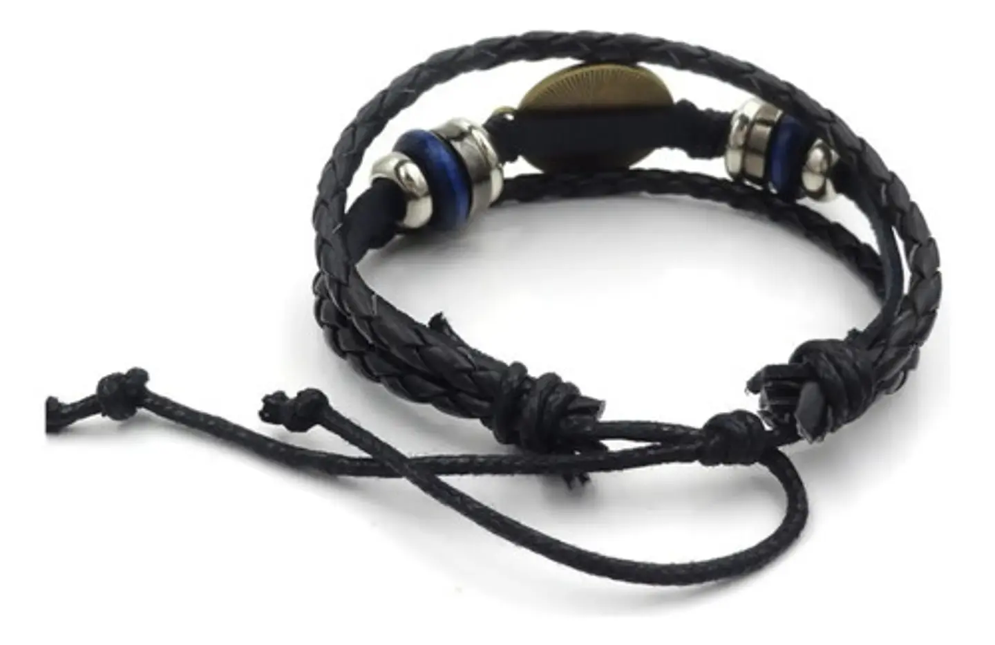 Pulsera Manilla Cuero Luna Brilla En La Oscuridad Hombre Muj 20