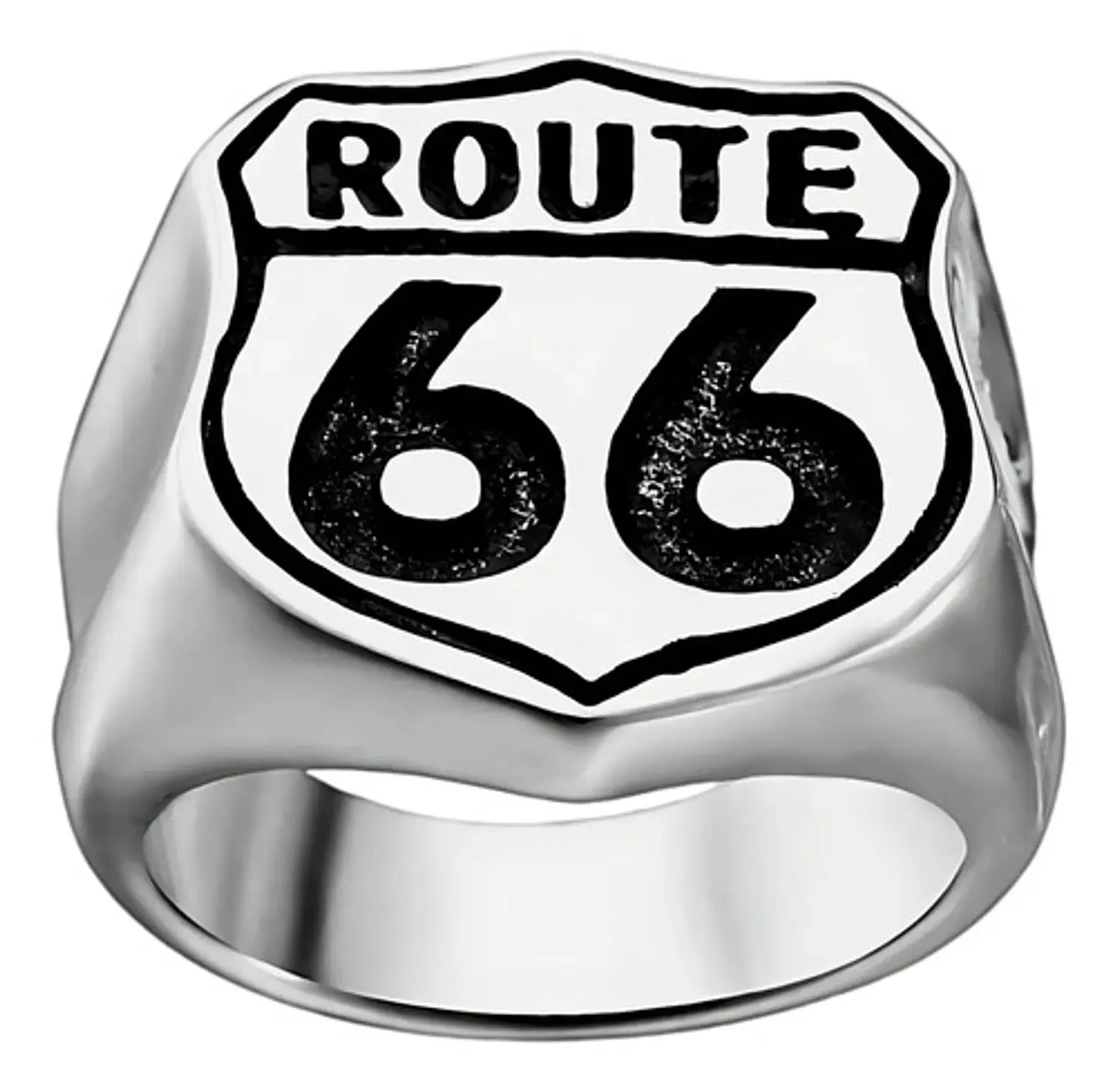 Anillo Acero Inoxidable Ruta 66 Biker Motorista Para Hombre  1