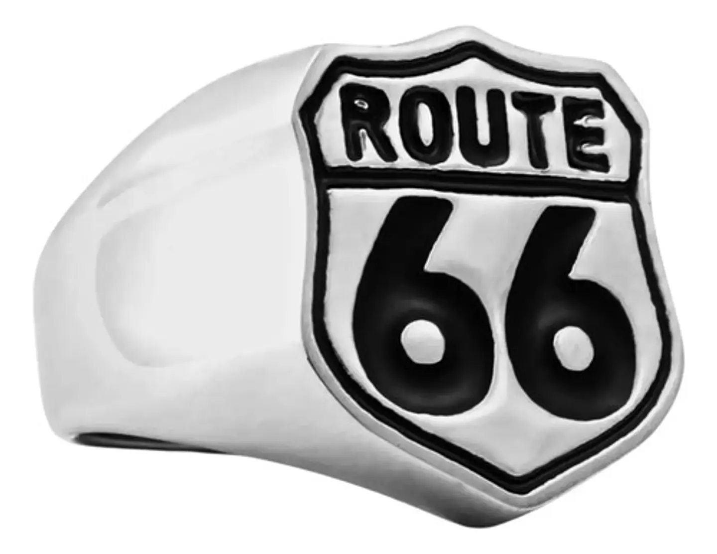Anillo Acero Inoxidable Ruta 66 Biker Motorista Para Hombre  2