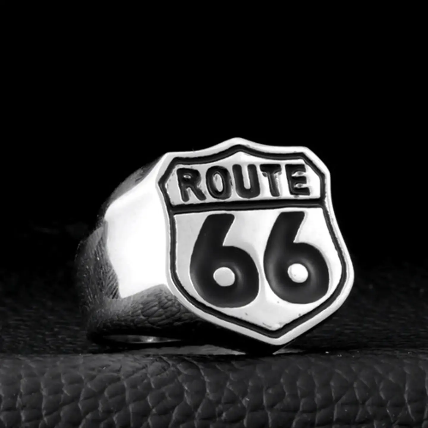 Anillo Acero Inoxidable Ruta 66 Biker Motorista Para Hombre  7