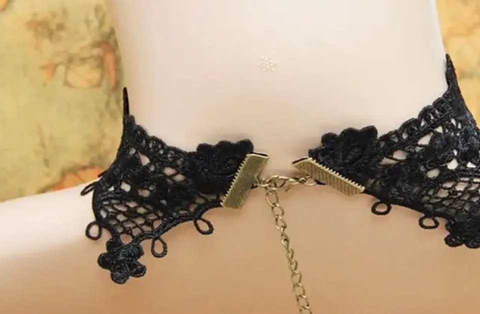 Gargantilla Choker Collar Para Mujer Colgante Gotico Encaje 5