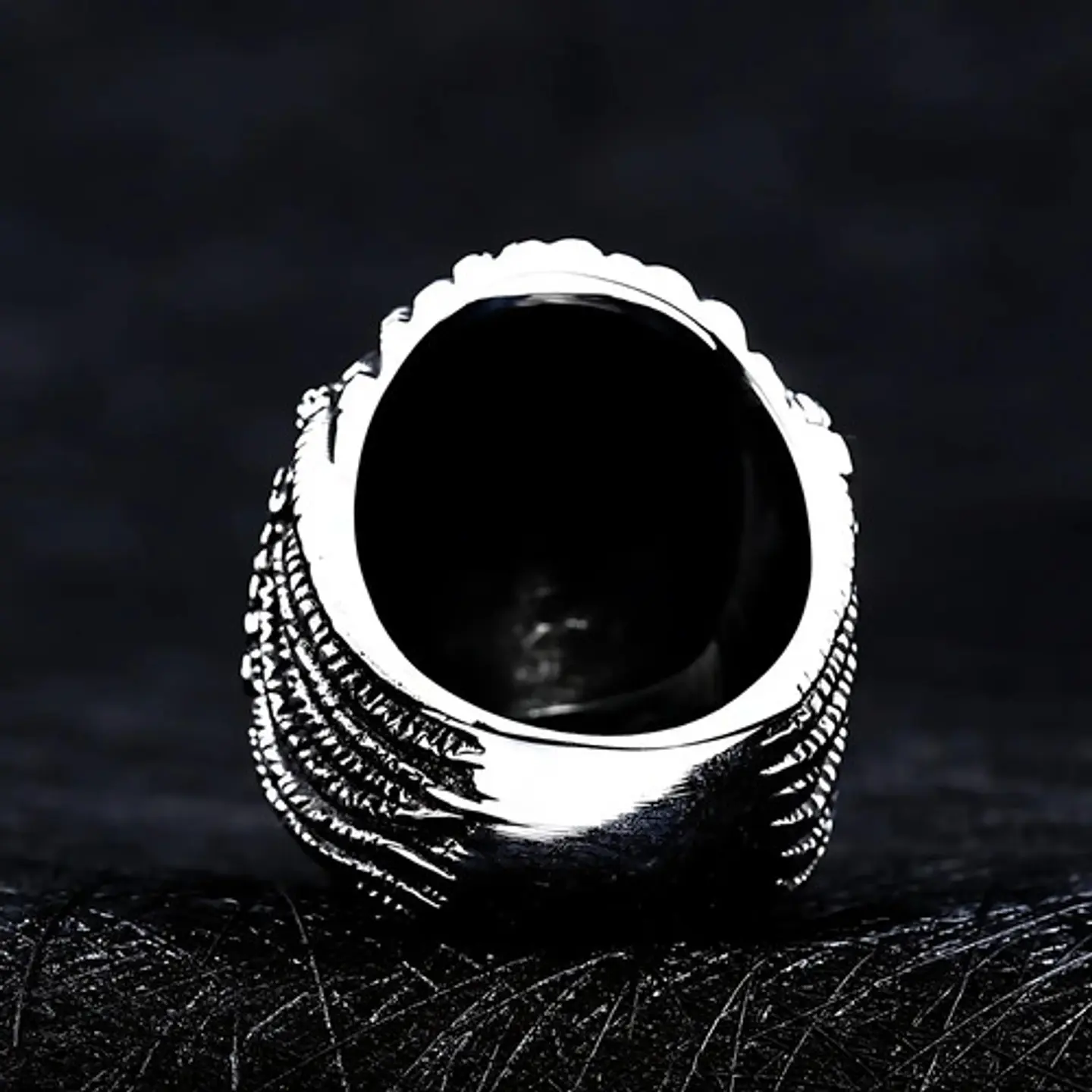 Anillo Color Plata Skull Depredador Acero Inoxidable Hombre  9