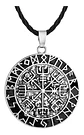 Collar Vikingo Runas Brújula Celta Eslavo Runas Lobo Hombre  - Miniatura 1