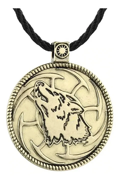 Collar Vikingo Runas Brújula Celta Eslavo Runas Lobo Hombre 
