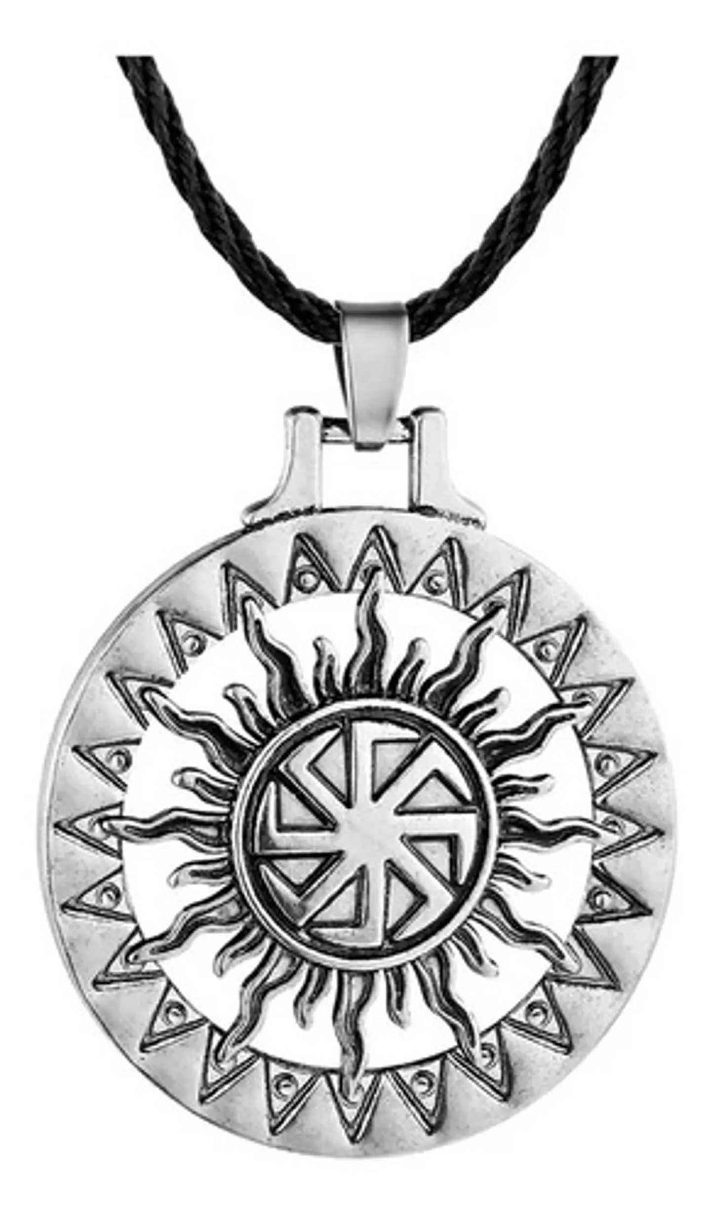 Collar Vikingo Runas Brújula Celta Eslavo Runas Lobo Hombre  4