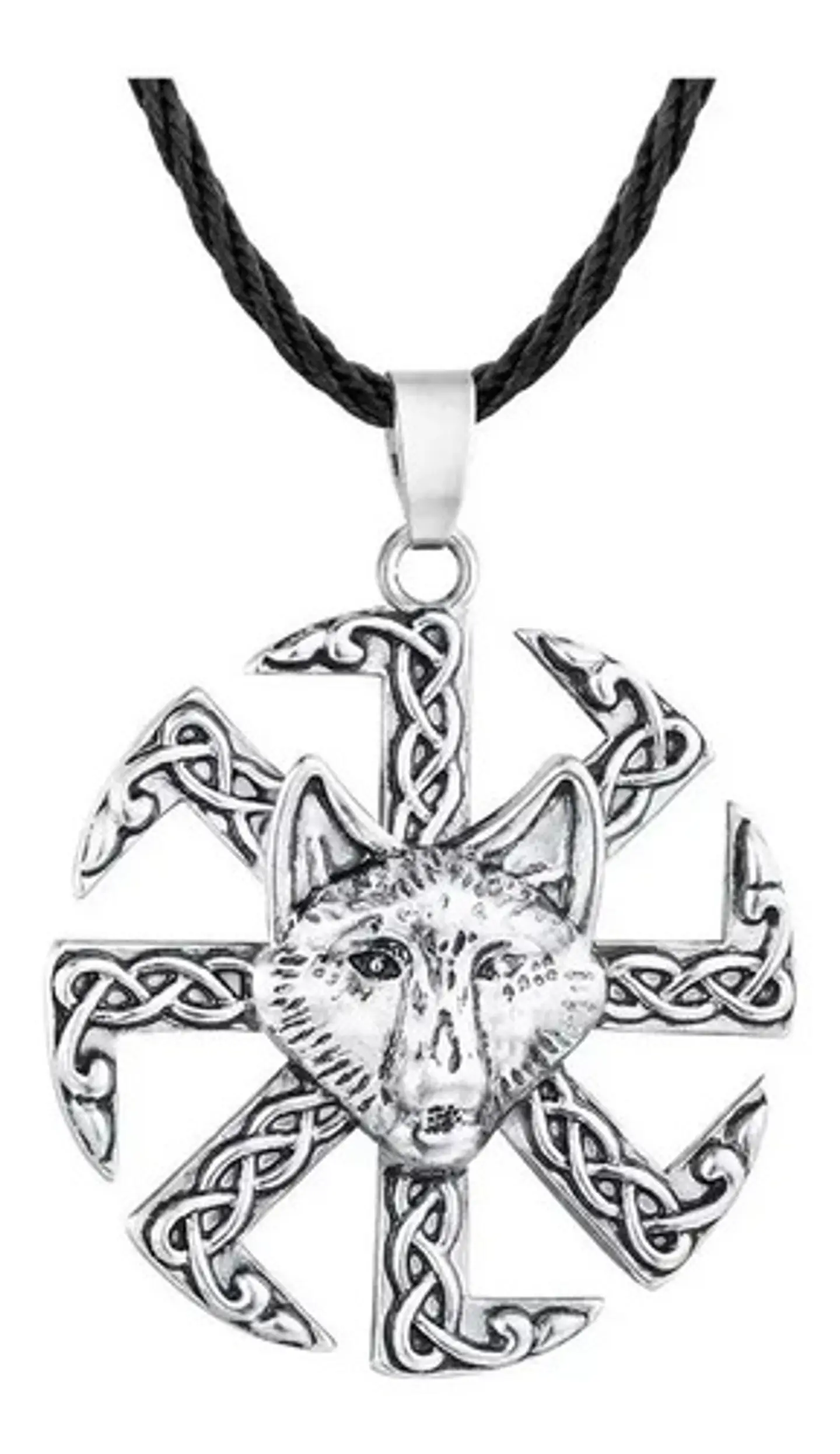 Collar Vikingo Runas Brújula Celta Eslavo Runas Lobo Hombre  14