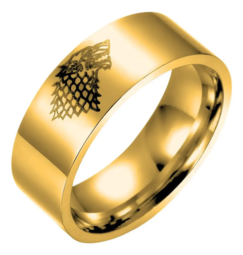 Anillo Game Of Thrones Lobo Stark Acero Inoxida Hombre Mujer 1