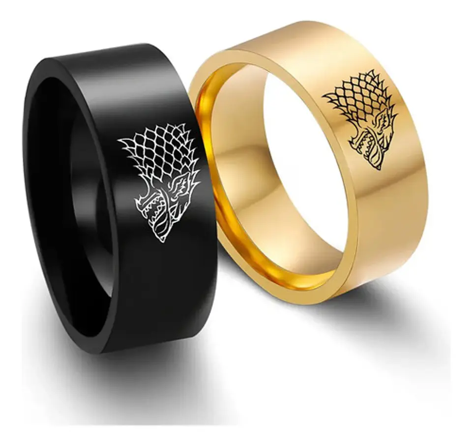 Anillo Game Of Thrones Lobo Stark Acero Inoxida Hombre Mujer 4