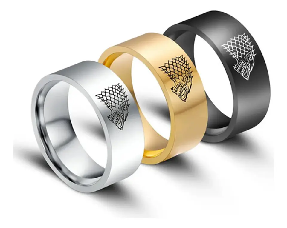 Anillo Game Of Thrones Lobo Stark Acero Inoxida Hombre Mujer 5