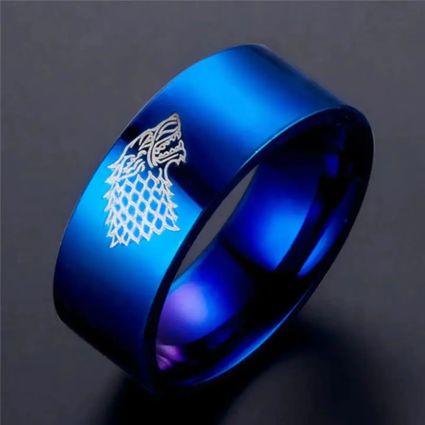 Anillo Game Of Thrones Lobo Stark Acero Inoxida Hombre Mujer 8