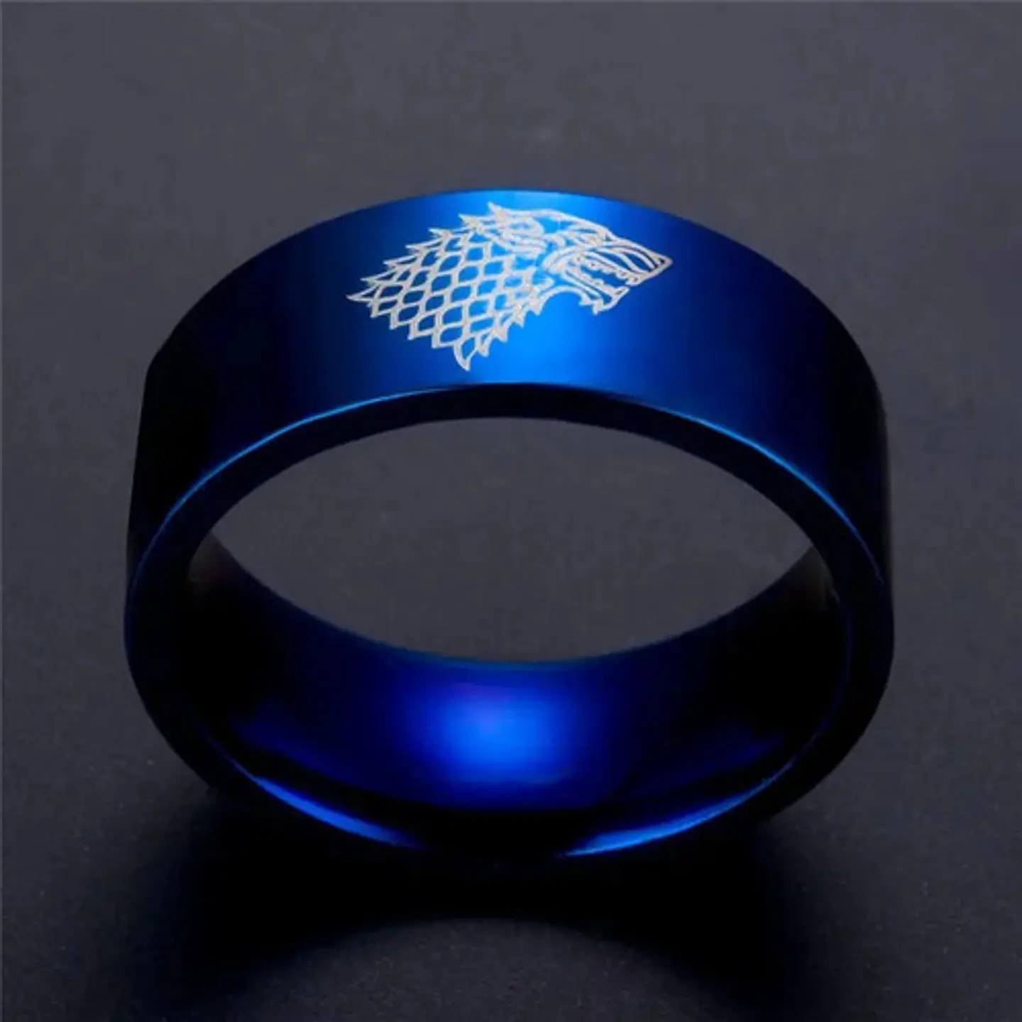 Anillo Game Of Thrones Lobo Stark Acero Inoxida Hombre Mujer 9