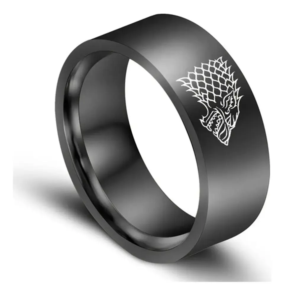 Anillo Game Of Thrones Lobo Stark Acero Inoxida Hombre Mujer 12