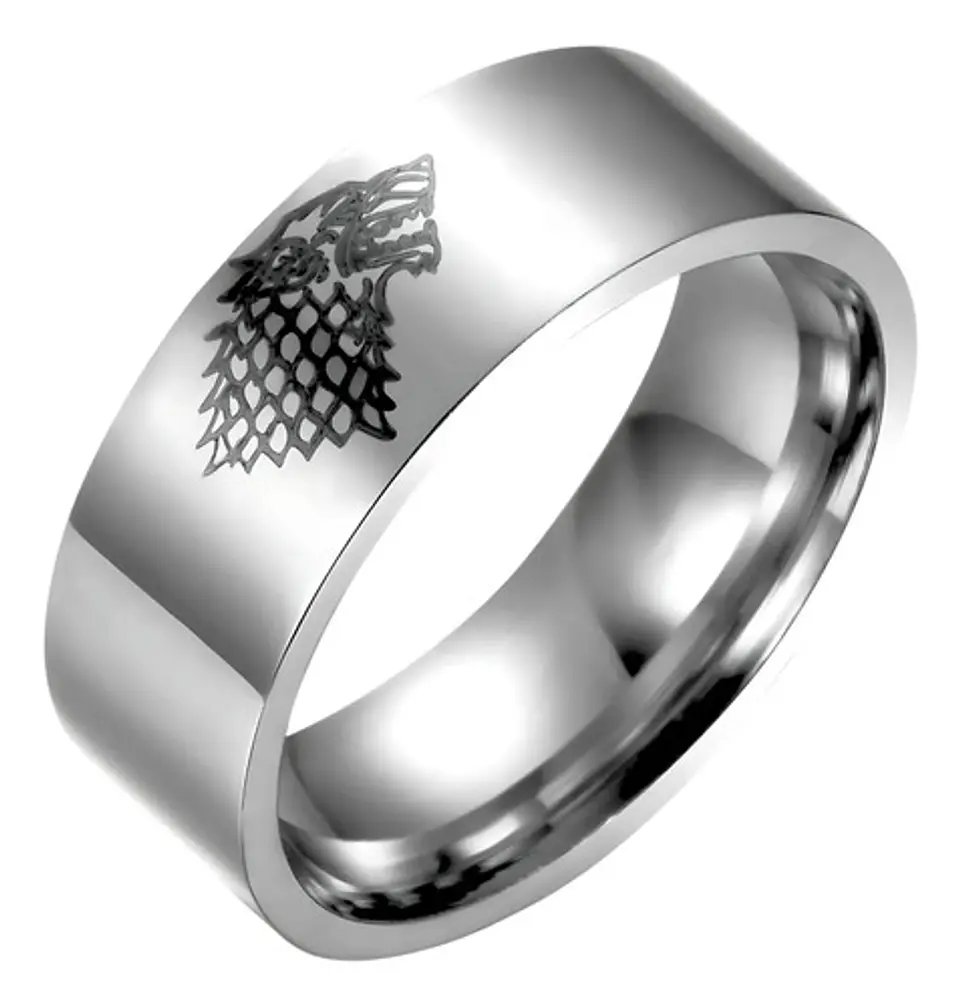 Anillo Game Of Thrones Lobo Stark Acero Inoxida Hombre Mujer 17