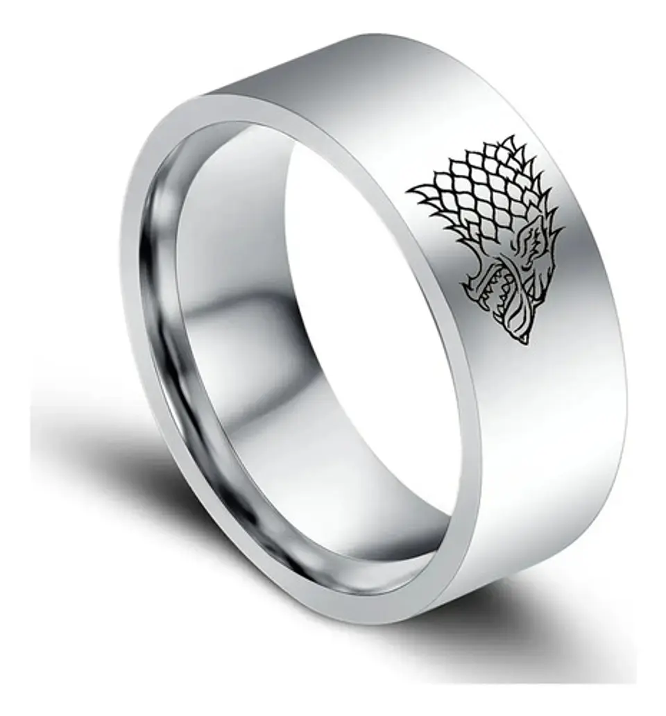 Anillo Game Of Thrones Lobo Stark Acero Inoxida Hombre Mujer 18