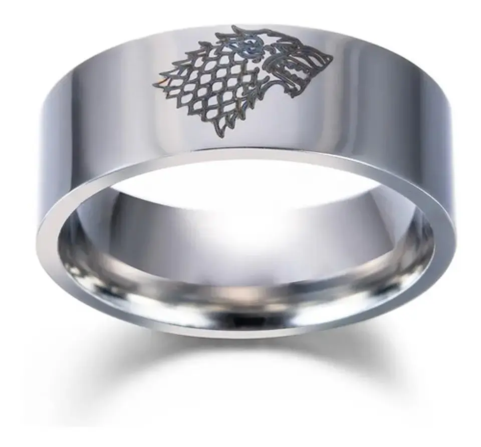 Anillo Game Of Thrones Lobo Stark Acero Inoxida Hombre Mujer 19