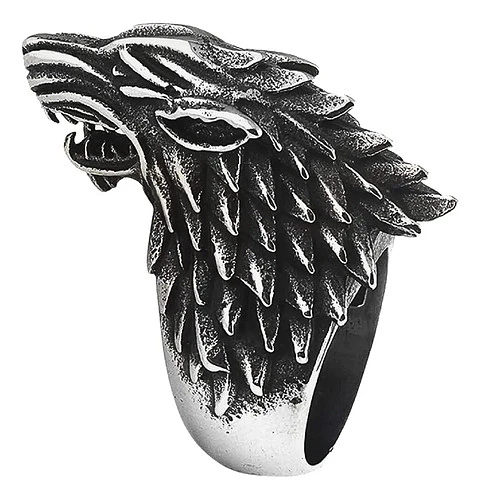 Anillo Lobo Game Of Thrones Stark Acero Inoxidable Hombre