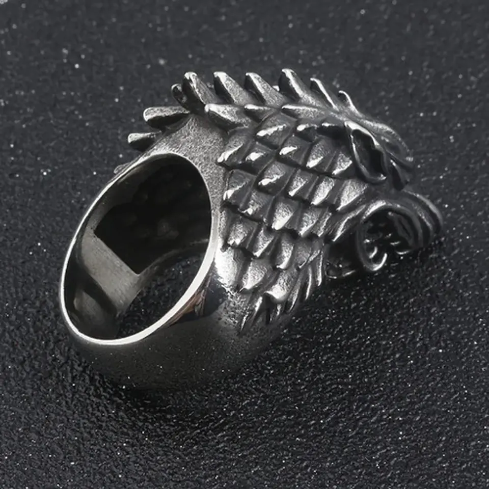 Anillo Lobo Game Of Thrones Stark Acero Inoxidable Hombre 4