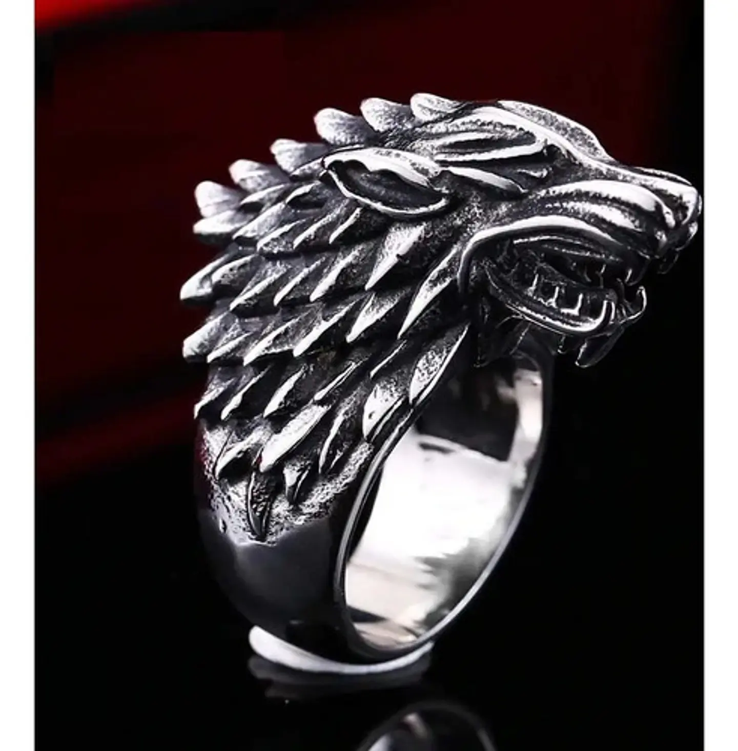 Anillo Lobo Game Of Thrones Stark Acero Inoxidable Hombre 7