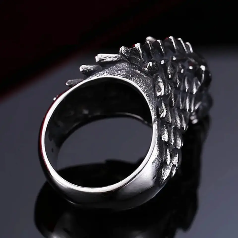 Anillo Lobo Game Of Thrones Stark Acero Inoxidable Hombre 8