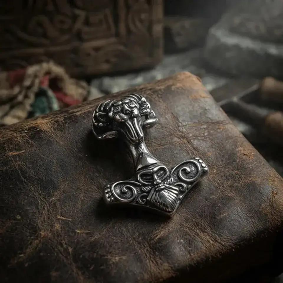 Collar Vikingo En Acero Hombre Dije Martillo Thor Mjolnir 10
