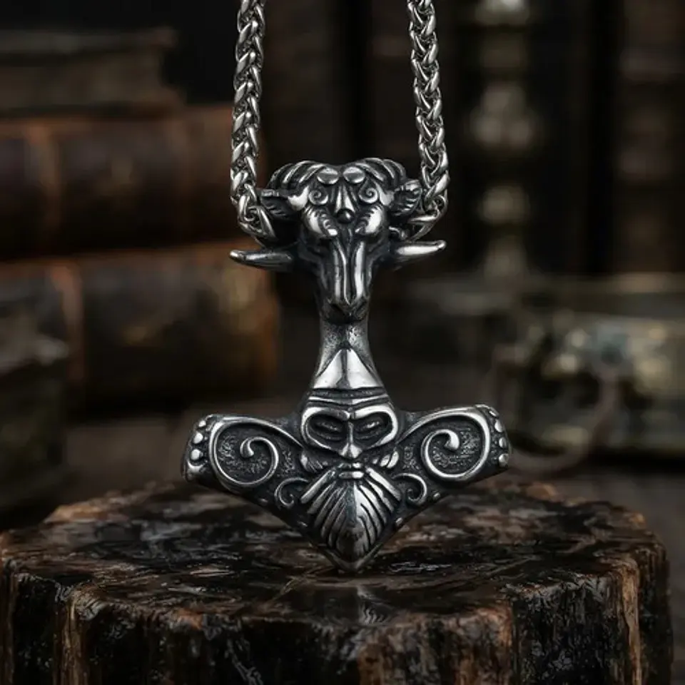 Collar Vikingo En Acero Hombre Dije Martillo Thor Mjolnir 11