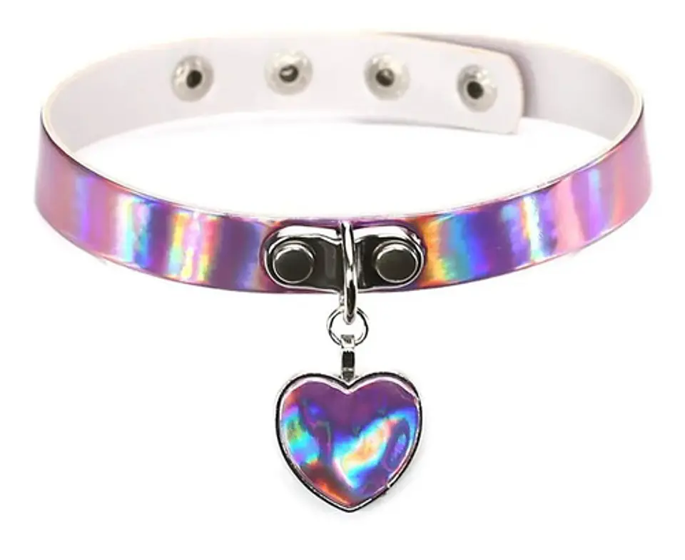 Collar Choker Gargantilla Punky Colgante Corazon Mujer Moda 8