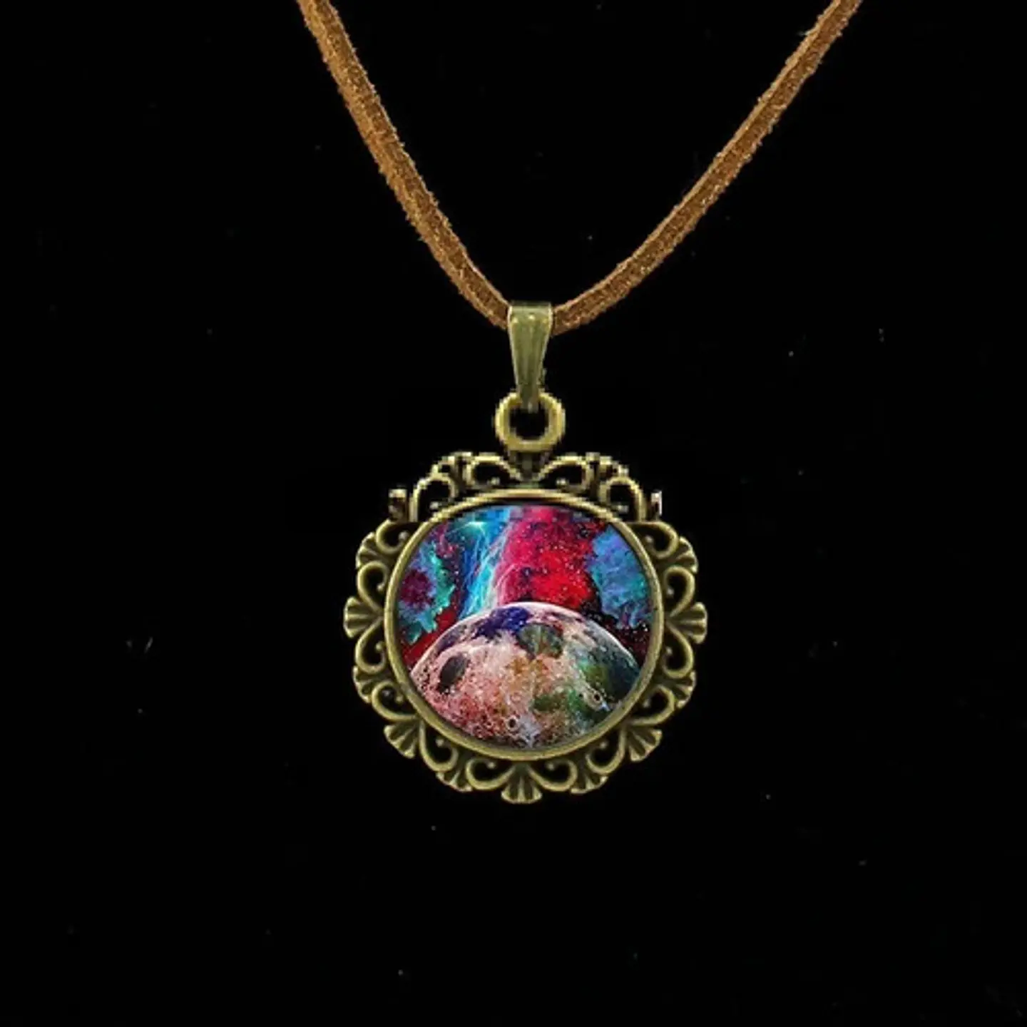 Collar para hombre y mujer Colgante de Cristal galaxias nebulosas 16