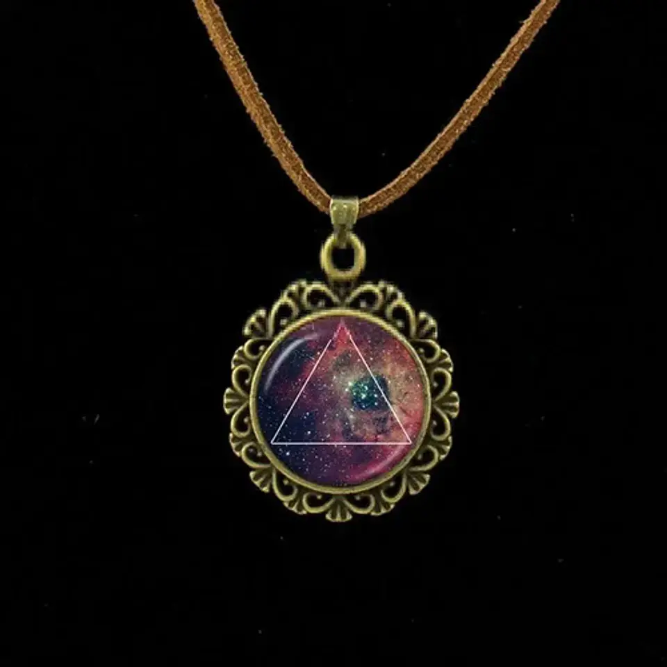 Collar para hombre y mujer Colgante de Cristal galaxias nebulosas 19