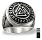 Anillo Color Plata Vikingo Triangulo Acero Inoxidable Hombre - Miniatura 1