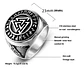 Anillo Color Plata Vikingo Triangulo Acero Inoxidable Hombre - Miniatura 2