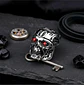 Anillo Acero Inoxidable Terminator Color Plata Cráneo Hombre - Miniatura 7