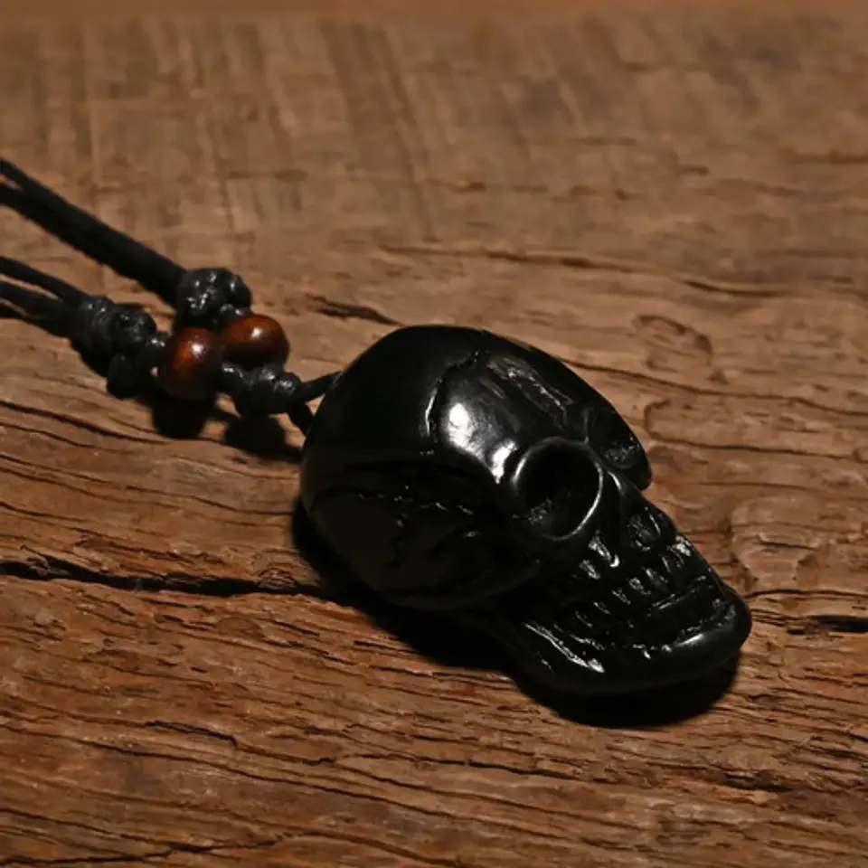 Collar Cráneo Calavera Skull Imitación Colmillo Hombre 6