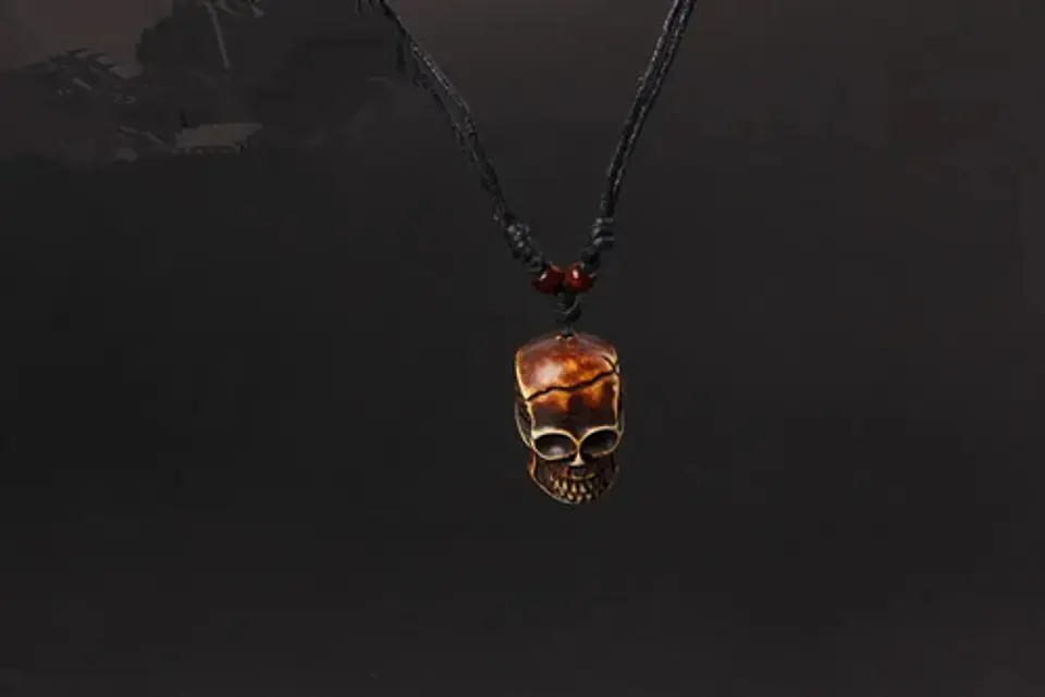 Collar Cráneo Calavera Skull Imitación Colmillo Hombre 13