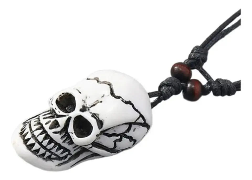Collar Cráneo Calavera Skull Imitación Colmillo Hombre 18