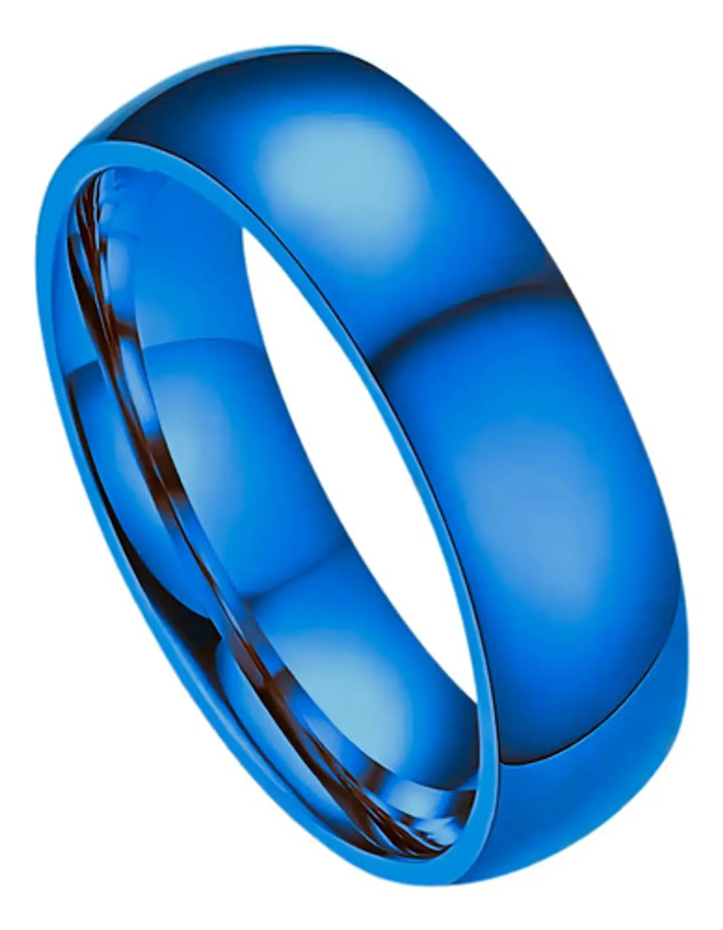 Anillo Argolla Azul Acero Inoxidable Hombre Mujer Moda 1