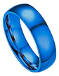 Anillo Argolla Azul Acero Inoxidable Hombre Mujer Moda - Miniatura 1