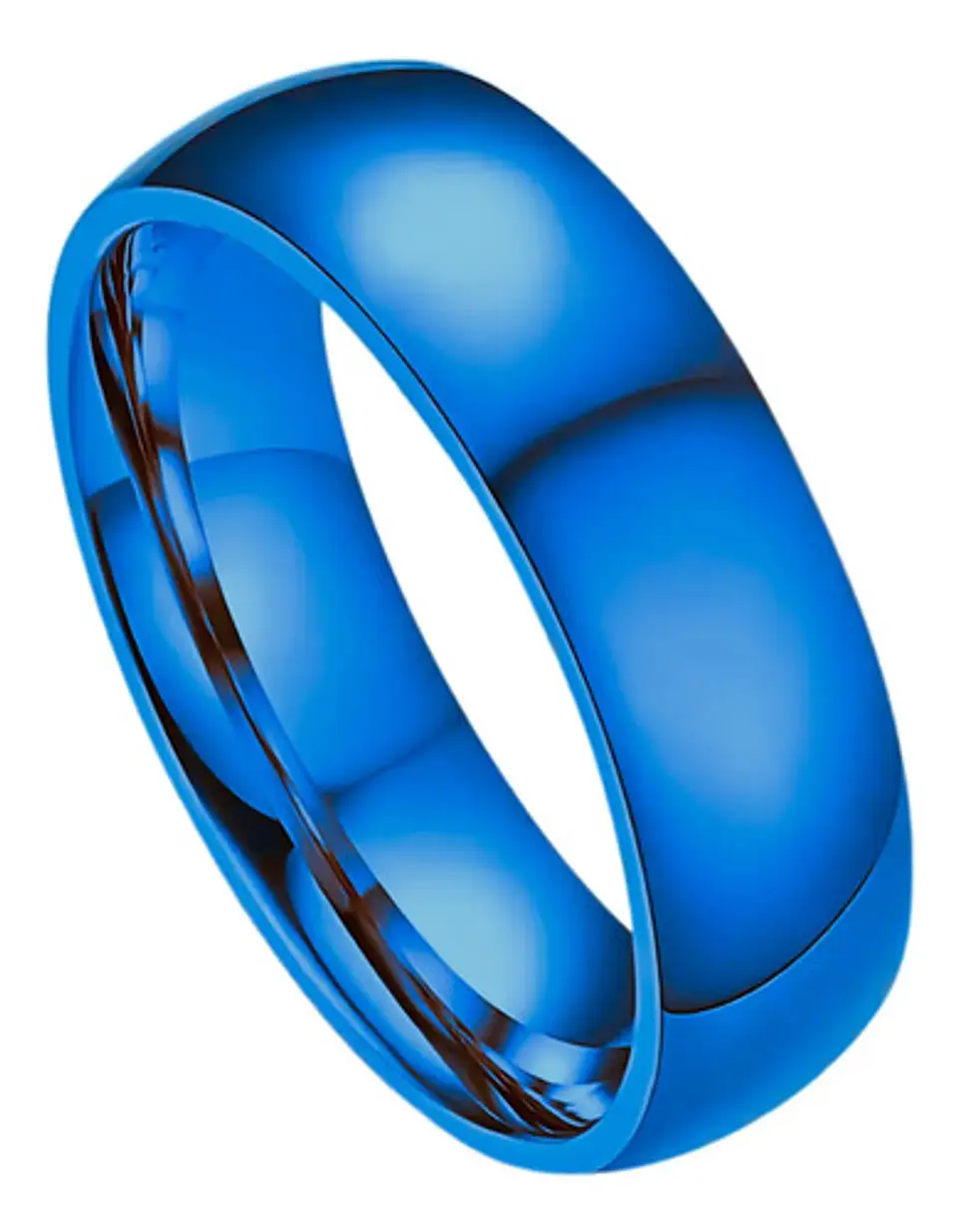 Anillo Argolla Azul Acero Inoxidable Hombre Mujer Moda 1