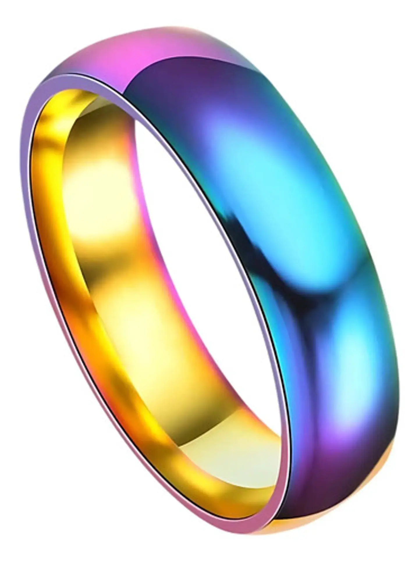 Anillo Argolla Azul Acero Inoxidable Hombre Mujer Moda 2