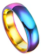 Anillo Argolla Azul Acero Inoxidable Hombre Mujer Moda - Miniatura 2
