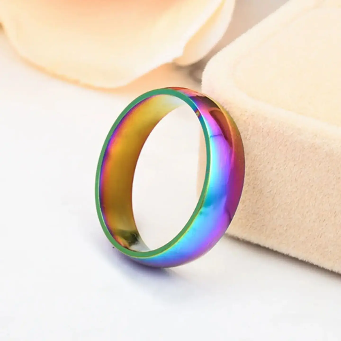 Anillo Argolla Azul Acero Inoxidable Hombre Mujer Moda 6
