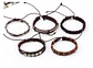 Pack X5 manillas ajustables de cuero para hombre y mujer Pulseras Elegante - Miniatura 3