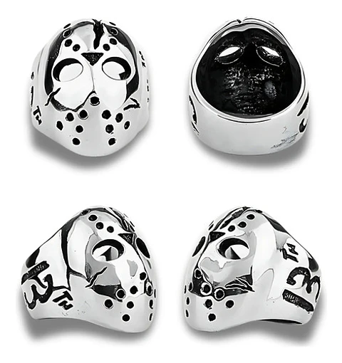 Anillo Acero Inoxidable Viernes 13 Jason Color Plata Hombre