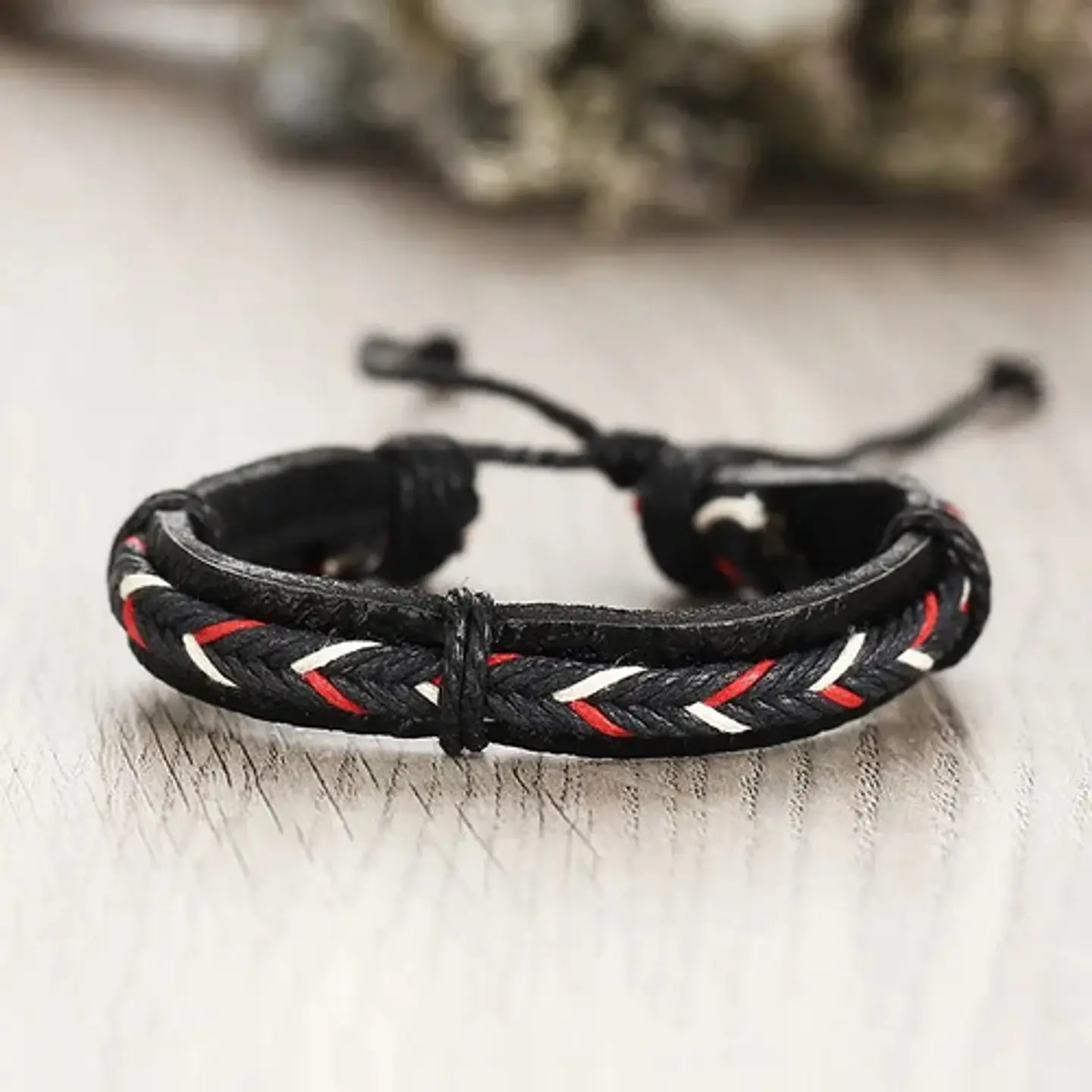 Set 5 Pulseras Hombre Mujer Manilla Brazalete De Cuero Pluma 9