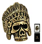 Anillo Color Oro Viejo Indio Cráneo Acero Inoxidable Hombre - Miniatura 1